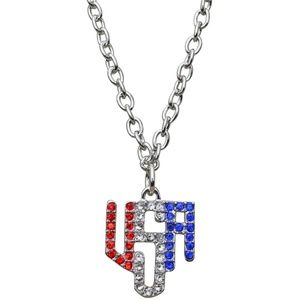 Ritzy Couture USA Red White & Blue Pave Crystal Rhinestone Charm Pendant